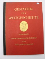 Auktion 353 / Los 3022 <br>Sammelalbum ,, Gestalten der Weltgeschichte '' vom Cigaretten- Bilderdienst Altona aus 1933 .