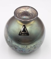 Los 10059 <br>kl. Kunstglas-Vase, Malta, ca. H-9cm