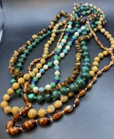 Auktion 369<br>5x div. Halsketten, Steine etc., L-ca. 50-70 cm, ca. 290 gr