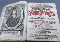 Auktion 372<br>Predigten-Buch von Dr. Franz Julii L&uuml;tkens, 1725, Pergament Einband der Zeit, Altersspuren