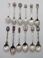 Auktion 366<br>12x Andenken-Löffel, Silber, zus. 154,8gr., ca. L-10cm