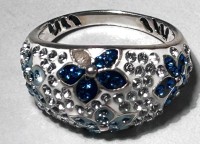 Auktion 354 / Los 1123 <br>Silberring-925- "Sigal" mit blauen Steinen, einer fehlt, 5,1 gr., RG 57