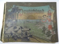 "Deutschland zur See", Mappe mit 27 großformatigen Chromolithographien von Schiffen, 53 x 41 cm, starke Altersspuren, Stockflecken, kleine Risse, Deckel lose