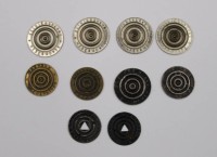 Auktion 337 / Los 6033 <br>10x  Marken/Token,  Betriebswerke Wesermünde, ca. D-2,4cm.