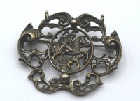 Auktion 361<br>Brosche, 835er Silber, Hlg. Georg, 10,6gr., 3,5 x 4cm