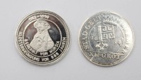 Auktion 355 / Los 6058 <br>Silbermedaille, Amtshof Harsefeld sowie Replik eines Grotn von 1654, Silber