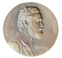Auktion 356 / Los 15050 <br>Bronze Plakette "Dr. Carl Lueger zum 60-en" 1904, D-6 cm