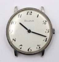 Auktion 356 / Los 2025 <br>Herren-Armbanduhr, Bulova, Handaufzug, Werk läuft, ohne Band, D-3,3cm