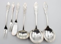 Auktion 356 / Los 11030 <br>6x div. Vorlegeteile, Friesenmuster, 90er Auflage, untersch. Manufakturen, ca. L-21,5cm