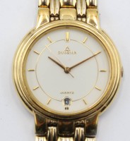 Auktion 356 / Los 2043 <br>Damen-Armbanduhr,m Dugena Quartz, goldfarben, Tragespuren, Werk nicht geprüft, D-3,2cm