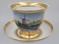 Auktion 356 / Los 8034 <br>Hamburg Tasse mit Untertasse "Lombardsbrücke um 1845" limitiert, 311/500