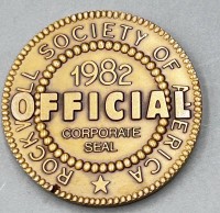 Auktion 368<br>massive Bronzemedaille 1982 "Rockwell Society of Americe" Seal, D-6 cm