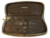 Los 16056 <br>kl. Montblanc" Lederetui f&uuml;r 3 Schreibger&auml;te, Altersspuren