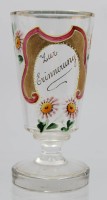 Auktion 357 / Los 10005 <br>Kelchglas "Zur Erinnerung"  mit Emaillemalerei, H-14 cm,