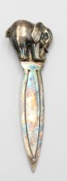 Auktion 357 / Los 11017 <br>figürliches Lesezeichen, Elefant Silber (gepr.), Klinge versilbert, L-8cm