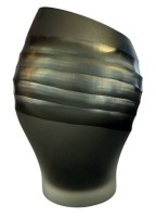 Auktion 364<br>grüne Murano  Vase, wohl Carlos  Scarpa für Venini, H-20,5 cm, tw. mattiert