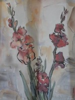 Auktion 357 / Los 4013 <br>A. Schwenkendike o.ä., Blumen, Aquarell, ungerahmt, BG 68 x 51,8cm