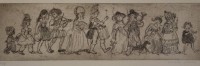 Auktion 357 / Los 5011 <br>Gunduler Meise, Gruppe, Nr. 2/4, Radierung, ger./Glas, RG 21,5 x 46cm