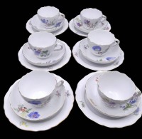 Auktion 357 / Los 8035 <br>6x komplette Gedecke "Meissen" Blumendekor, 1.Wahl, guter Zustand