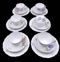 Auktion 357 / Los 8037 <br>6x komplette Gedecke "Meissen" Blumendekor, 1.Wahl, guter Zustand