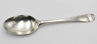 Auktion 357 / Los 11042 <br>antiker Silberlöffel, wohl 17/18. Jhd., div. Punzierungen, Altersspuren, 65,8gr., L-21cm