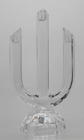 Auktion 357 / Los 10028 <br>3flammiger Leuchter, Marc Aurel, farbloses Glas, H-23cm