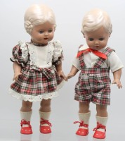Auktion 357 / Los 12013 <br>Puppenpaar, Schildkröt, REP., ca. H-34cm