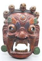 Los 15062 <br>Maske Bhairava/Mahakala Nepal, Holz, polychrom bemalt, 26,5 x 21cm