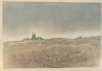 Auktion 357 / Los 5026 <br>H- Brinkmann, 1983, Landschaft, Lithografie, ger/Glas, RG 40x29 cm, MG 14x17 cm