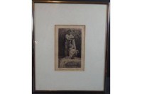 Auktion 357 / Los 5030 <br>Bruno HEROUX (1868-1944) "Ex Libris für Oskar Leuschner" Berliner Verleger, untererer Rand wasserrandig, ger/Glas, RG 30x24,5 cm