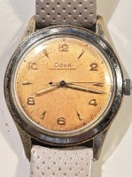 Auktion 357 / Los 2121 <br>"Doxa" mechan. Schweizer Militäruhr, Werk läuft, Tragespuren, Kaliber 11 1/2