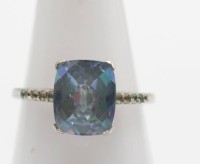 Auktion 358 / Los 1003 <br>925er Silber-Ring, bunt schimmernder facet. Stein, 2,9gr., RG 54
