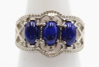 Auktion 358 / Los 1004 <br>925er Silber-Ring mit Lapis, 5gr., RG 55/56