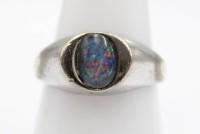 Auktion 358 / Los 1009 <br>835er Silber-Ring, Opal, KR gemarkt, offene Schiene