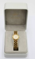 Auktion 358 / Los 2004 <br>Damenarmbanduhr, Dugena Style, Quarzwerk, orig. Box, leichte Tragespuren, ca. D-2,5cm