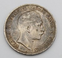 Auktion 358 / Los 6003 <br>5 Mark 1908, A, Wilhelm II, 27,8gr., D-3,7cm