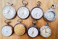 Auktion 358 / Los 2018 <br>8x mechan. Taschenuhren, wohl alle defekt?