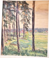 Auktion 358 / Los 4007 <br>Georg KACZMAREK (1907)  "Landschaft um Berlin", Aquarell, BG 51x46 cm, in PP, signiert