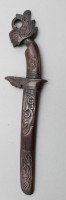 Los 15517 <br>Indonesischer Dolch, Holzgriff und Scheide, ca. L-42cm