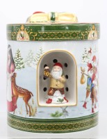 Auktion 358 / Los 16017 <br>gr. Weihnachtsdose mit Spieluhr, Villeroy &amp; Boch,  Let it Snow, H-19,5cm D-16,5cm