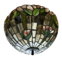 Auktion 358 / Los 16021 <br>Deckenlampe im Tiffany-Stil, D-40 cm