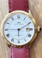 Auktion 358 / Los 2043 <br>mechan DAU  "Jaques Girard" automatic, Werk läuft, rotes Lederband, sehr guter Zustand