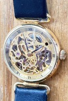 Auktion 358 / Los 2045 <br>Damen Automatic Skelettuhr "Türler" Swiss made, Werk  läuft, Lederband, guter Zustand