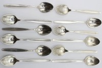 Auktion 358 / Los 11022 <br>12x Kaffeelöffel, Georg Jensen, Cypress, Sterling, 176,8gr., L-11,2cm