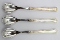Auktion 358 / Los 11028 <br>3x Kaffeelöffel o.ä., 830er Silbergriffe, Dänemark, L-13,5cm