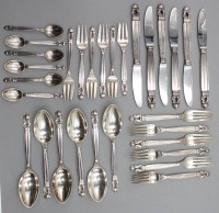 Auktion 358 / Los 11030 <br>30tlg. Besteck, Georg Jensen, Acorn, Sterling, ohne Messer 780gr., gut Erhalten