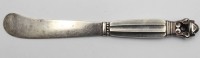 Auktion 358 / Los 11041 <br>Buttermesser, Georg Jensen, Acorn, Sterlinggriff, Gebrauchsspuren, L14,8cm