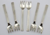Auktion 358 / Los 11046 <br>6x Kuchengabeln, Georg Jensen, Bernadotte, Sterling, 226,8gr., L-13,6cm