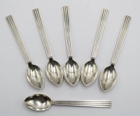 Auktion 358 / Los 11047 <br>6x  Teelöffel, Georg Jensen, Bernadotte, Sterling, 95,7gr., L-10,8cm