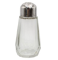 Auktion 358 / Los 11053 <br>gr. Streuer mit 826er Silberdeckel, Glaskorpus, Deckel ca. 14,5gr., H-12,5cm